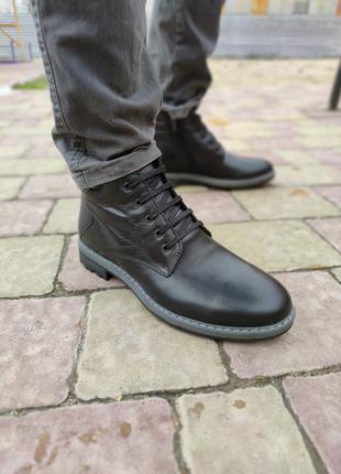 Зимние мужские ботинки натуральная кожа/байка 41 размер