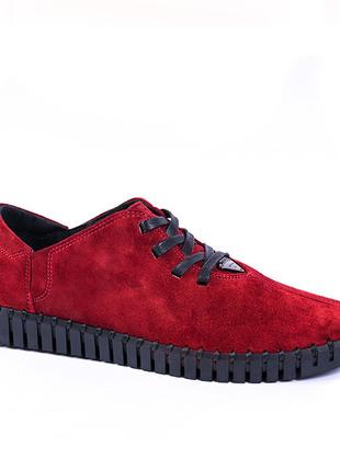 Мокасины Prime shoes красные замшевые 45 размер