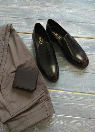 Кожаные туфли лоферы, коричневые 41 44 размер