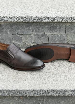 Кожаные коричневые туфли 40 42 43 размер