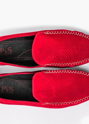Замшевые мокасины Prime shoes красные 39 и 44 размер