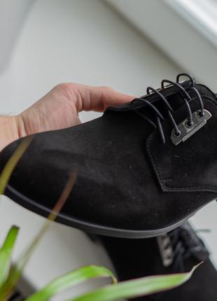 Черные замшевые туфли дерби – это стильно! 43 размер