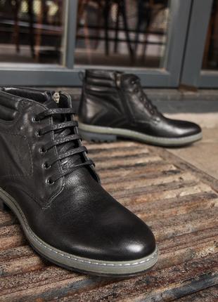 Кожаные мужские ботинки Luciano Черный 41 размер