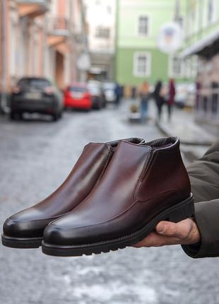Коричневые ботинки польского производителя 40 - 45 размер