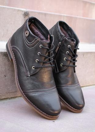Мужские ботинки коричневого цвета 45 размер