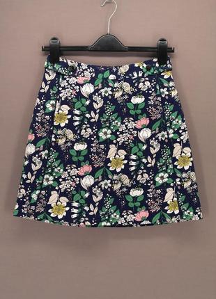 Брендовая юбка мини "oasis" с цветочным принтом. размер uk8 и ...