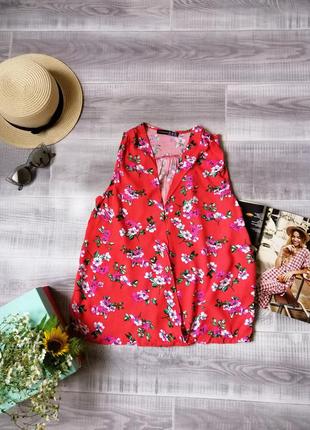 Яркий летний топ блуза на запах цветочный принт