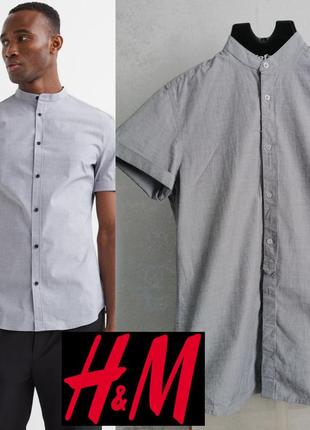 Стильна літня сорочка h&m без коміра комір стійка сорочка котт...