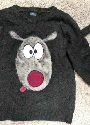 Детский next олень новый год свитер новорічний кофта рождество