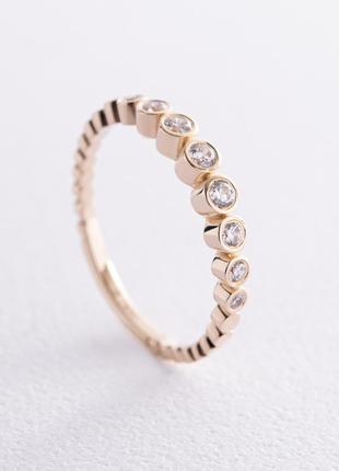 Золотое кольцо с фианитами к05713