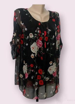 Туника, блуза с цветочным принтом, италия.