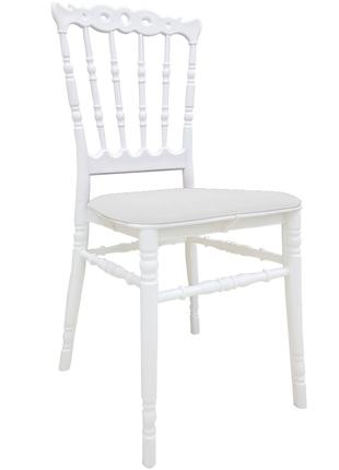 Пластиковый стул ДОННА, белый, с мягкой подушкой