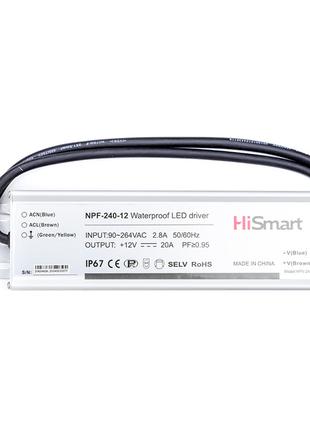 Блок живлення HiSmart 12V, 20A, 240W, PFC, IP67