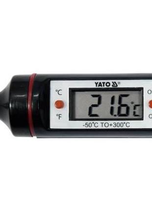 Термометр електронний YATO з зондом- 130 мм, діапазон- -50ºС- ...
