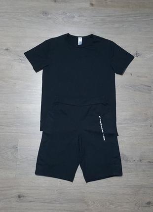 Костюм шорти футболки чорний дитячий wanex