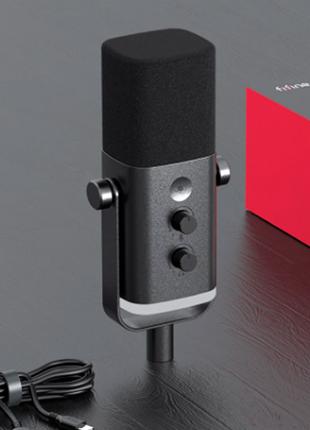 Микрофон FIFINE USB/XLR с микшером и Ampligame AM8 Черный