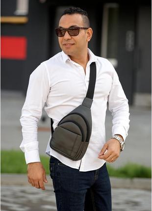 Мужская сумка слинг через плечо  brooklyn графитова