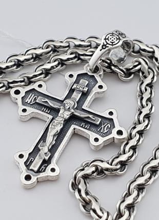 Комплект! Серебряная цепочка и красивый крестик из серебра 925...