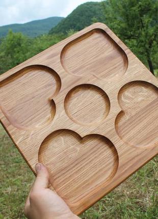 Деревянная квадратная тарелка