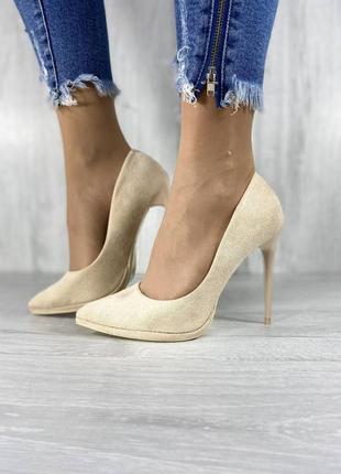 Женские замшевые туфли на шпильке yesmile