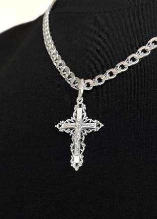 Классический православный серебряный крест