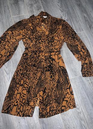 Нереально крутое платье в тигровый принт от top shop. платье г. м