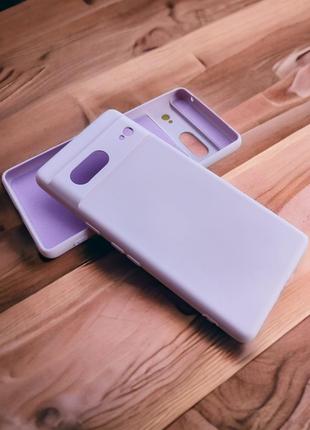 Google Pixel 7 чехол силиконовый микрофибра Silicone Case Lave...