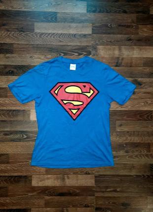 Синяя футболка superman с большим лого