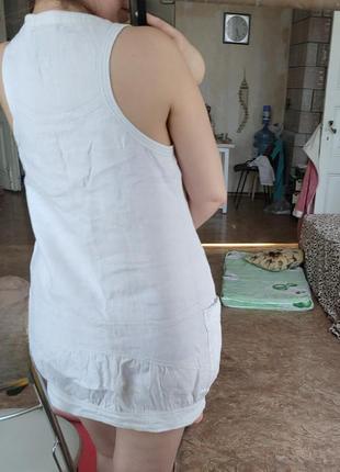 Сарафан плаття біле льон котон бавовна