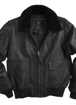 Кожаная летная куртка G-1 Leather Jacket (черная)