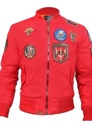 Ветровка Top Gun MA-1 Lightweight Bomber With Patches (красная)