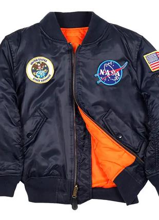 Куртка Youth NASA MA-1 Flight Jacket Alpha Industries (синяя)