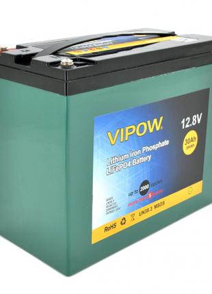 Акумуляторна батарея Vipow LiFePO4 12.8V 30Ah із вбудованою ВМ...