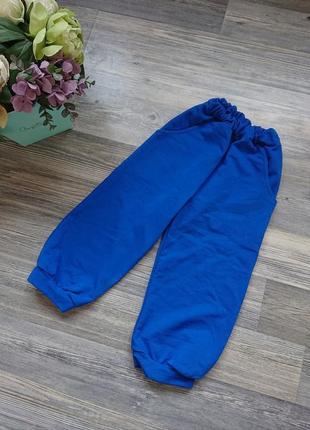 Синие спортивные штаны брюки джоггеры 3-7 лет бриджи цена за 2шт