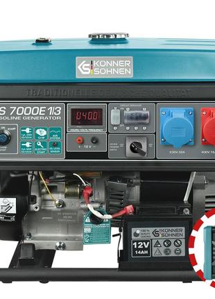 Бензиновий генератор 5,5 кВт Konner & Sohnen KS 7000E 1/3