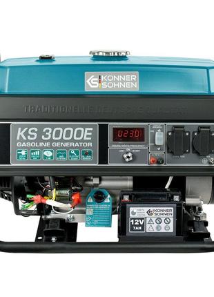 Бензиновий генератор 3 кВт Konner & Sohnen KS 3000E