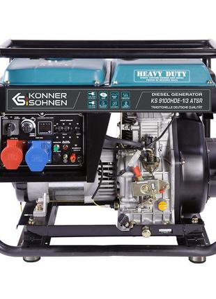 Дизельний генератор 7,5 кВт Konner & Sohnen KS 9100HDE-1/3 ATS...
