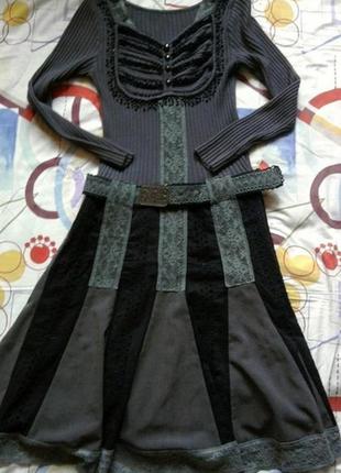Оригинальное комбинированое платье