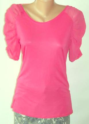 Рожева блузка із шифоновим рукавом atmosphere мл