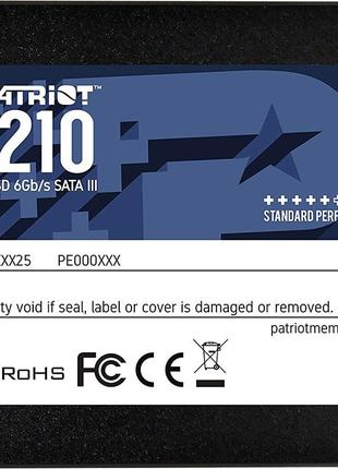 Твердотільний диск 2.5" 512GB Patriot P210 (SATA, 520MB/s / 43...
