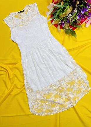 Кружевное белое ажурное платье