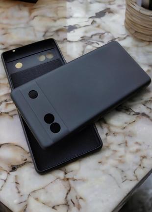 Google Pixel 6A чехол силиконовый микрофибра Silicone Case черный