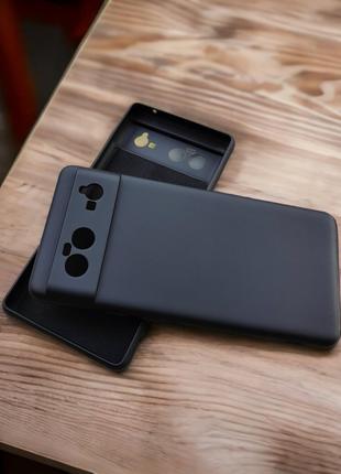 Google Pixel 6 чехол силиконовый микрофибра Silicone Case черный