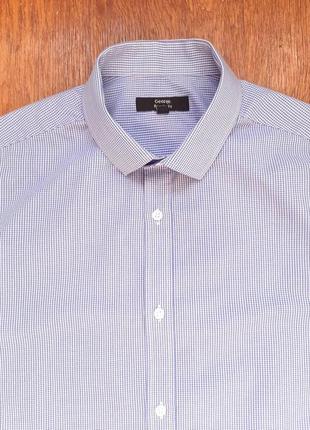 Рубашка синяя и белая клетка george regular fit 15.5" размер m