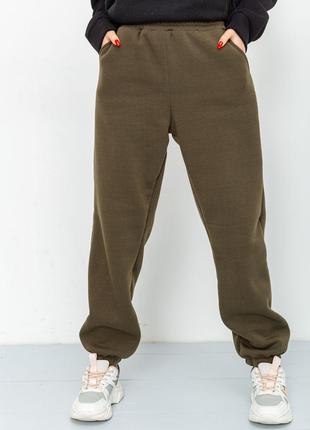 Штани жіночі на флісі колір хакі FA_003858