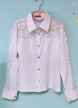 Блуза рубашка нарядная школьная р.134