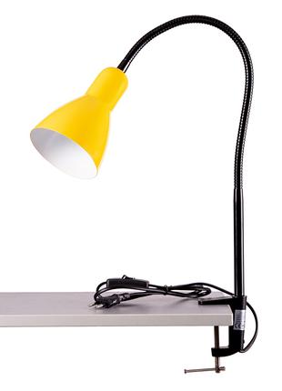 Лампа настільна в стилі лофт на струбцині жовта