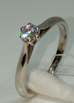 Кольцо бриллиант 0,21сt помолвка діамант золото 750 каблучка 1...