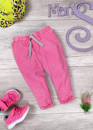 Вельветовые штаны для девочки розовые с хлопковой подкладкой р...