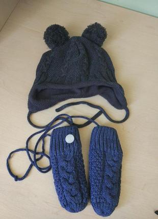 Набор шапка рукавицы варежки перчатки h&m